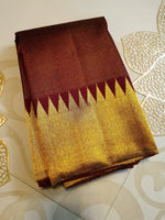 Load image into Gallery viewer, Classic Garnet Red 2gm Zari Bridal Elegance Kanchipuram Handloom Silk Saree SS27607
