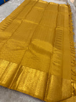 Load image into Gallery viewer, Classic Pale Yellow 2gm Zari Elegance Kanchipuram Handloom Silk Saree SS24804
