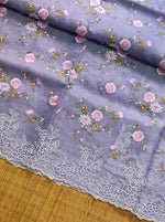 Load image into Gallery viewer, Classic Lavender Embriodery Pearl Style Organza Silk Saree SS10835
