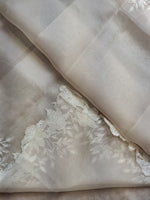 Load image into Gallery viewer, Pastel Ivory Embriodery Cutwork Scallop Organza Silk Saree SS10950
