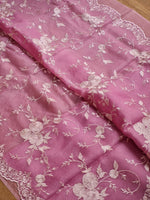 Load image into Gallery viewer, Pink Sorbet Embriodery Jaal Scallop Organza Silk Saree SS11283
