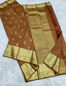 Dijon Mustard Yellow 1gm Zari Elegance Kanchipuram Handloom Silk Saree SS16371