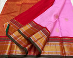 Load image into Gallery viewer, Fuchsia Pink &amp; Chilly Red 1gm Zari Elegance Kanchipuram Handloom Silk Saree SS16429
