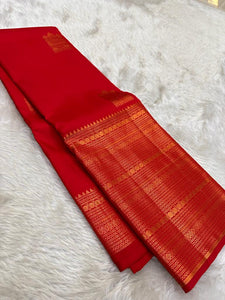 Crimson Red Bridal Elegance Kanchipuram Handloom Silk Saree SS16462