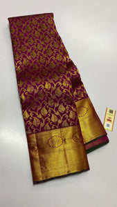 Classic Maroon Brocade Bridal Elegance Kanchipuram Handloom Silk Saree SS16464