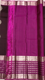 Load image into Gallery viewer, Classic Espresso Brown &amp; Orchid Pink 2gm Zari Elegance Kanchipuram Handloom Silk Saree SS16465

