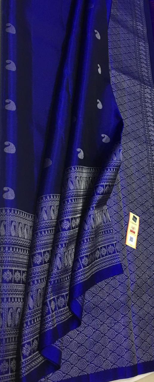 Royal Blue Double Warp Elegance Kanchipuram Handloom Soft Silk Saree SS17067