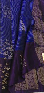 Royal Blue & Violet Double Warp Elegance Kanchipuram Handloom Soft Silk Saree SS17087