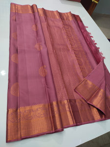 Nude Pink Elegance Kanchipuram Handloom Silk Saree SS17107