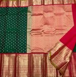 Load image into Gallery viewer, Bottle Green &amp; Chilly Red Korvai Bridal Elegance Kanchipuram Handloom Silk Saree SS17117
