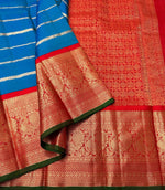 Load image into Gallery viewer, Shaded Sapphire Blue &amp; Crimson Red 1gm Zari Elegance Kanchipuram Handloom Silk Saree SS17134
