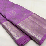 Load image into Gallery viewer, Classic Lilac Lavender 2gm Zari Elegance Kanchipuram Handloom Silk Saree SS17135
