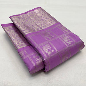 Classic Lilac Lavender 2gm Zari Elegance Kanchipuram Handloom Silk Saree SS17135