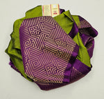 Load image into Gallery viewer, Olive Green &amp; Purple Double Warp Elegance Kanchipuram Handloom Soft Silk Saree SS17165
