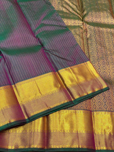 Shady Mauve Grey 2gm Zari Bridal Elegance Kanchipuram Handloom Silk Saree SS17169