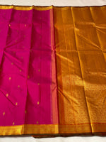 Load image into Gallery viewer, Ruby Pink &amp; Apricot Orange 2gm Zari Elegance Kanchipuram Handloom Silk Saree SS17176
