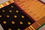 Load image into Gallery viewer, Classic Charcoal Black &amp; Magenta Bridal Elegance Kanchipuram Handloom Silk Saree SS17580

