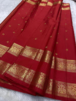 Load image into Gallery viewer, Classic Orange 2gm Zari Elegance Kanchipuram Handloom Silk Saree SS24234
