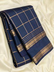 Classic Aegan Blue 2gm Zari Elegance Kanchipuram Handloom Silk Saree SS24608