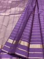 Load image into Gallery viewer, Classic French Violet 2gm Zari Beldari Elegance Kanchipuram Handloom Silk Saree SS24607
