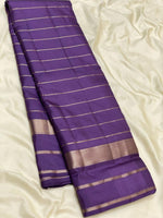 Load image into Gallery viewer, Classic French Violet 2gm Zari Beldari Elegance Kanchipuram Handloom Silk Saree SS24607
