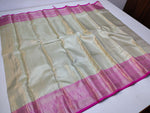 Load image into Gallery viewer, Shimmer Silver &amp; Fuchsia Pink 2gm Silver Zari Elegance Kanchipuram Handloom Silk Saree SS24598
