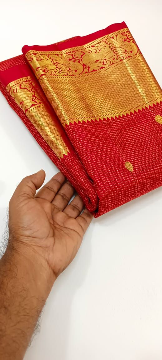 Classic Reddish Maroon 2gm Zari Bridal Elegance Kanchipuram Handloom Silk Saree SS24594