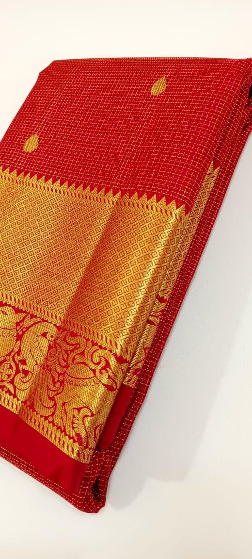 Classic Reddish Maroon 2gm Zari Bridal Elegance Kanchipuram Handloom Silk Saree SS24594