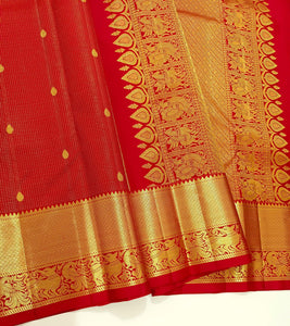 Classic Reddish Maroon 2gm Zari Bridal Elegance Kanchipuram Handloom Silk Saree SS24594