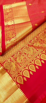 Load image into Gallery viewer, Classic Reddish Maroon 2gm Zari Bridal Elegance Kanchipuram Handloom Silk Saree SS24594
