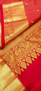 Classic Reddish Maroon 2gm Zari Bridal Elegance Kanchipuram Handloom Silk Saree SS24594