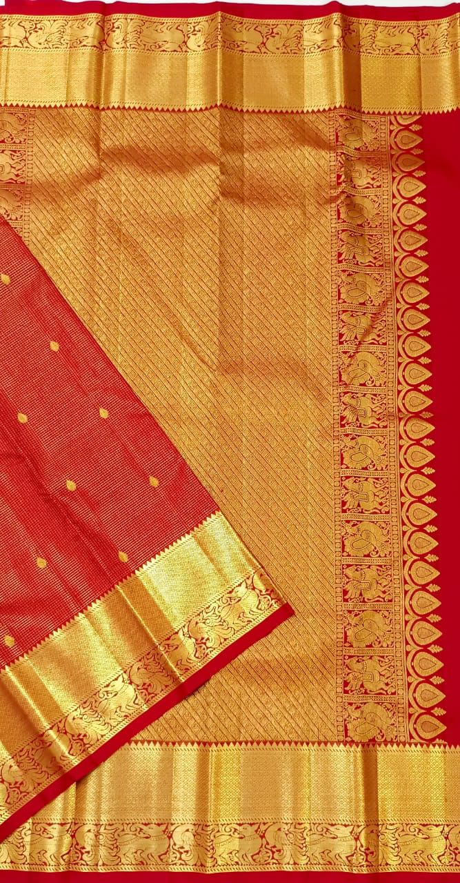 Classic Reddish Maroon 2gm Zari Bridal Elegance Kanchipuram Handloom Silk Saree SS24594