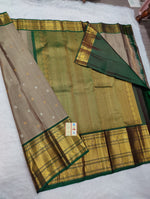 Load image into Gallery viewer, Classic Cocoa &amp; Pine Green 1gm Zari Elegance Kanchipuram Handloom Silk Saree SS24616
