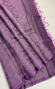 Classic Mauve Elegance Handloom Soft Silk Saree SS24647