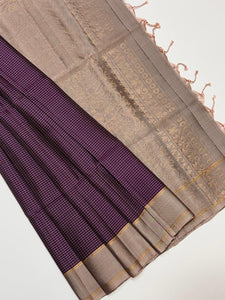 Classic Violet & Cocoa Elegance Handloom Soft Silk Saree SS24673