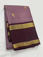 Load image into Gallery viewer, Classic Nude Pink &amp; Espresso Brown 1gm Zari Elegance Kanchipuram Handloom Silk Saree SS24659
