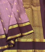 Load image into Gallery viewer, Classic Nude Pink &amp; Espresso Brown 1gm Zari Elegance Kanchipuram Handloom Silk Saree SS24659
