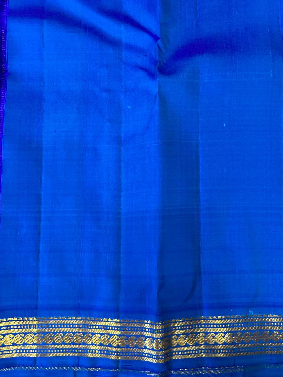 Classic Baby Pink & Royal Blue 2gm Zari Korvai Elegance Kanchipuram Handloom Silk Saree SS24802