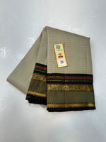 Load image into Gallery viewer, Classic Off White &amp; Black 2gm Zari Elegance Kanchipuram Handloom Silk Saree SS24800
