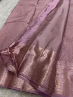 Load image into Gallery viewer, Classic Pastel Mauve 2gm Zari Bridal Elegance Kanchipuram Handloom Silk Saree SS24794
