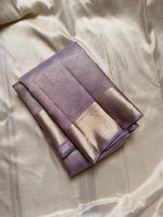 Load image into Gallery viewer, Pastel Lavender Mauve 2gm Zari Bridal Elegance Kanchipuram Handloom Silk Saree SS24795
