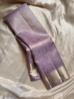 Load image into Gallery viewer, Pastel Lavender Mauve 2gm Zari Bridal Elegance Kanchipuram Handloom Silk Saree SS24795
