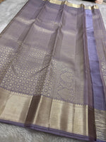 Load image into Gallery viewer, Pastel Lavender Mauve 2gm Zari Bridal Elegance Kanchipuram Handloom Silk Saree SS24796
