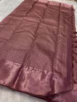 Load image into Gallery viewer, Classic Dusky Pink 2gm Zari Bridal Elegance Kanchipuram Handloom Silk Saree SS24797
