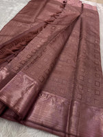 Load image into Gallery viewer, Classic Dusky Pink 2gm Zari Bridal Elegance Kanchipuram Handloom Silk Saree SS24798
