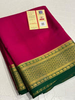 Load image into Gallery viewer, Classic Ruby Pink &amp; Green Elegance Mysore Silk Saree SS24792
