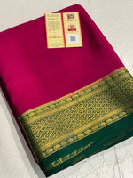 Load image into Gallery viewer, Classic Ruby Pink &amp; Green Elegance Mysore Silk Saree SS24792
