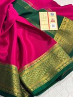 Load image into Gallery viewer, Classic Ruby Pink &amp; Green Elegance Mysore Silk Saree SS24792
