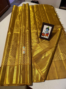 Classic Gold Bridal Elegance Kanchipuram Tissue Handloom Silk Saree SS24809