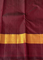 Load image into Gallery viewer, Golden Yellow &amp; Mahogany Red 2gm Zari Elegance Kanchipuram Handloom Silk Saree SS24807
